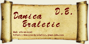 Danica Braletić vizit kartica